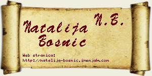 Natalija Bosnić vizit kartica